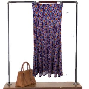 LuLaRoe Maxi Skirt Groovy 70's Kaleidoscope Sunflower Print in Stretch Knit Sz S